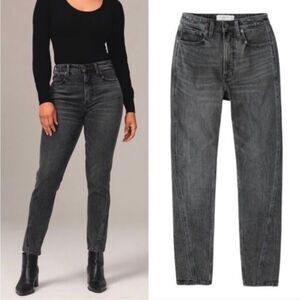 Abercrombie & Fitch curve love huge rise skinny black wash jeans size 28/6 short